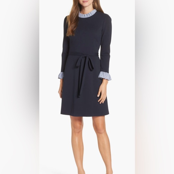1901 Dresses & Skirts - Long Sleeve Ruffle Detail Shirtdress